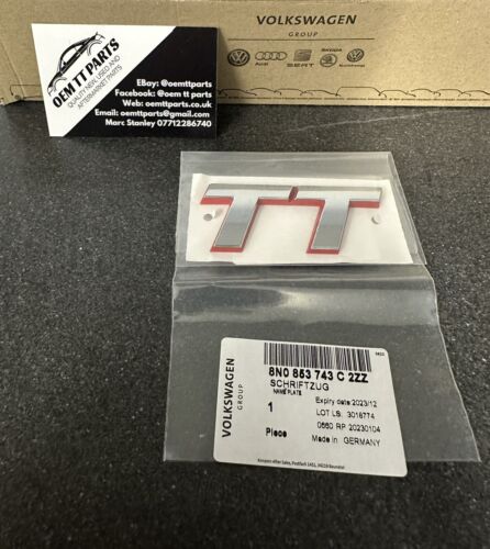 Audi TT 8N Mk1 Rear Bumper TT Logo Badge Emblem New Genuine 8N0853743C2ZZ