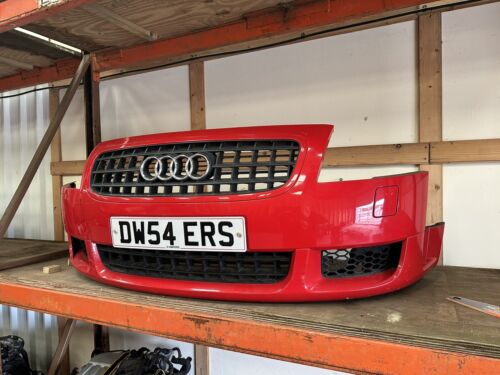 AUDI TT 8n mk1 3.2 V6 COMPLETE FRONT BUMPER+GRILLS WASHER JETS GENUINE RED